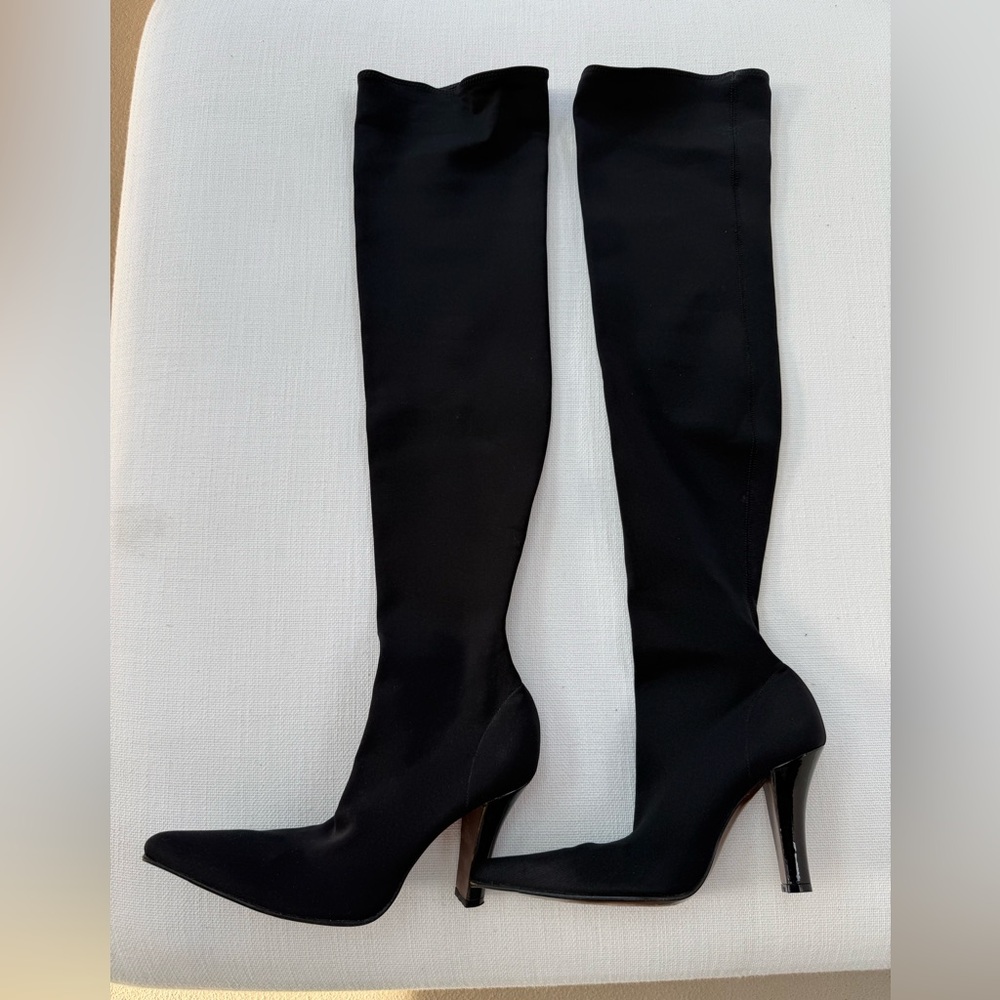 Black Knee-High Stiletto Boots
